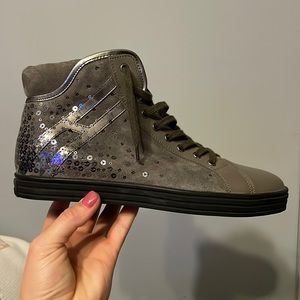 Grey Suede Hogan Rebel Sneakers NEVER WORN!